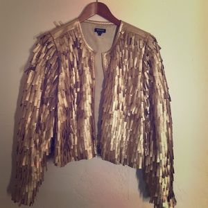 Gold vegan leather jacket